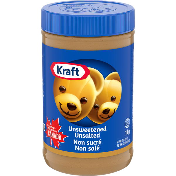 Kraft Unsweetened Unsalted Peanut Butter (1kg)