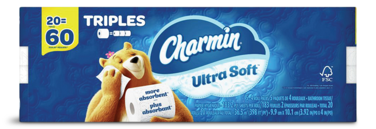 Charmin Ultra Soft Toilet Paper 2Ply 20TR=60R(183S)